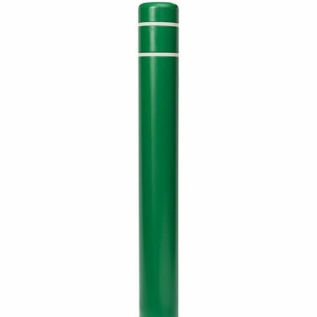 INNOPLAST BollardGard 9 1/8'' x 72'' Green Bollard Cover with White Reflective Stripes BC872GRN-W 269BC872GRNW